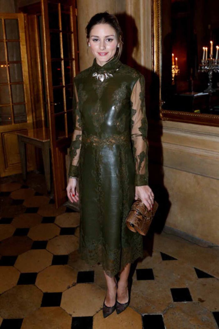 Olivia palermo 2025 leather dress